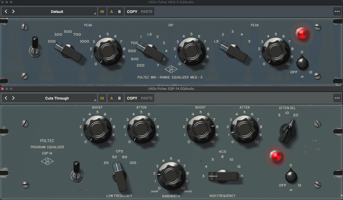 UAD Pultec MEQ5 and EQP1A